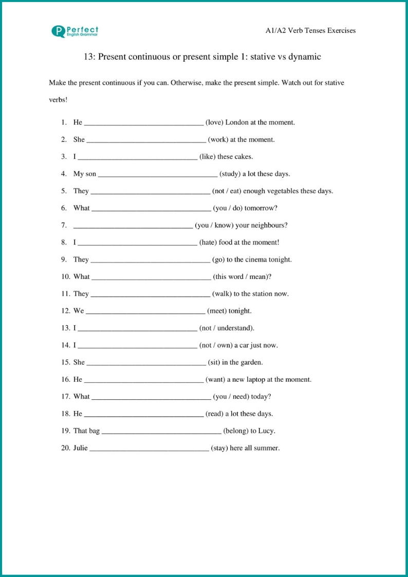 modal perfect exercises pdf